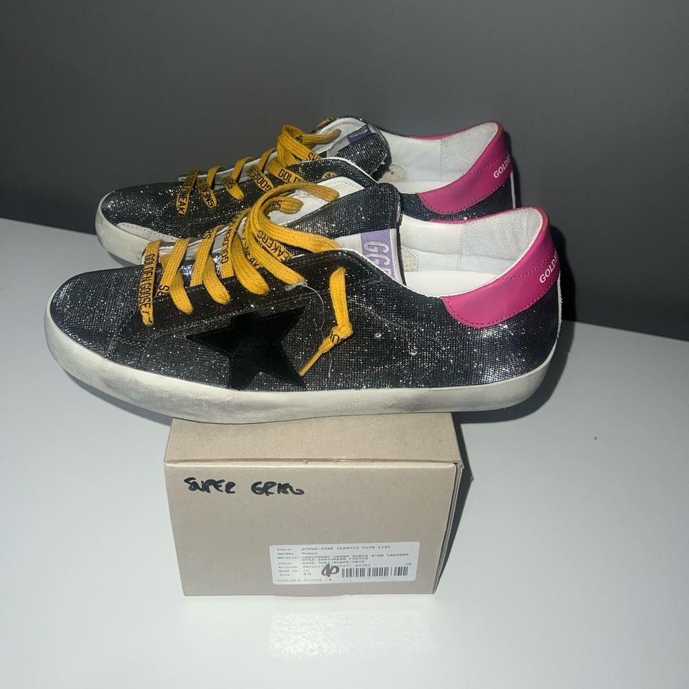 Black sparkle, hot pink golden goose, brand new! Size 40 - Picture 3 of 9